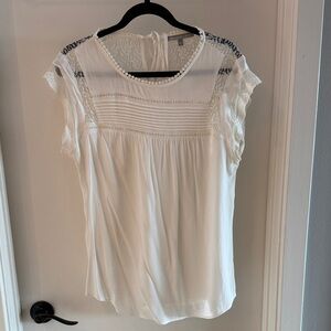 Daniel Rainn Ivory Lace Accent Blouse